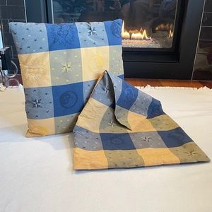 EUC Vintage Handmade Pillow Covers - Celestial Pattern Set of 2